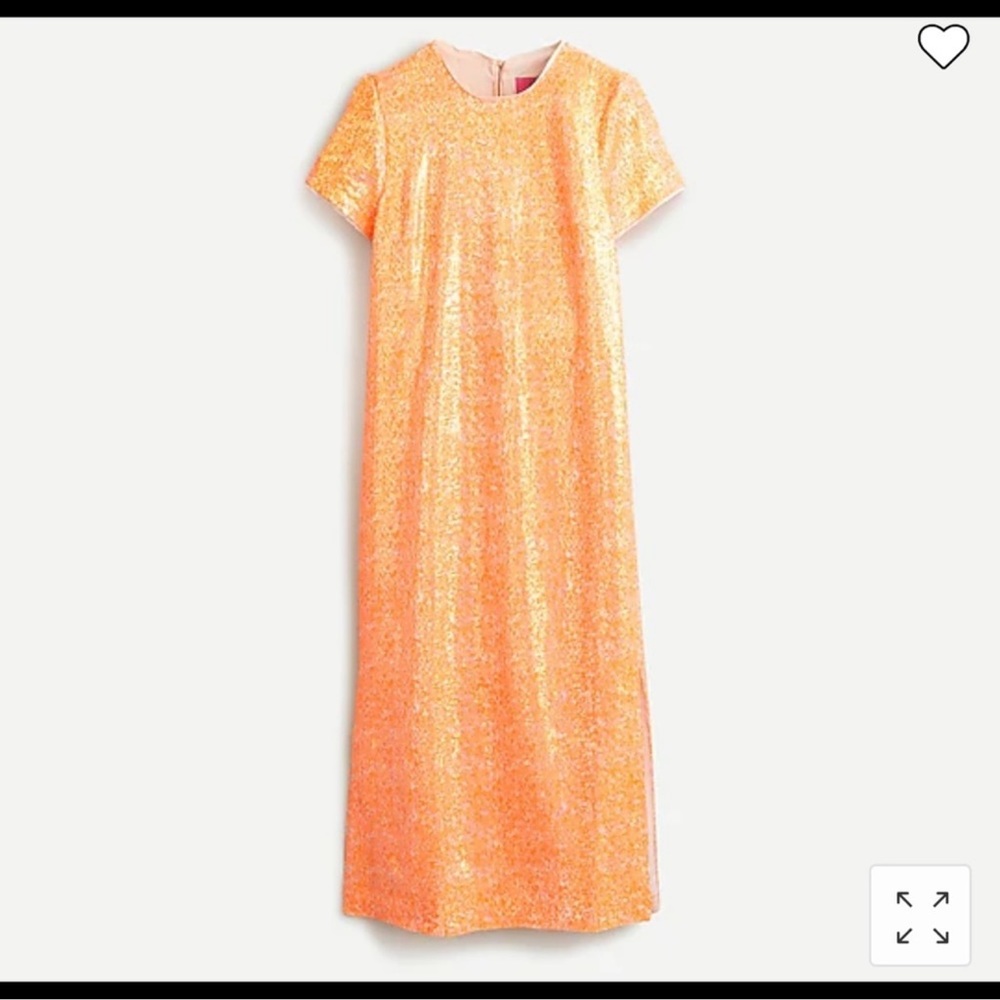 NWT JCREW COLLECTION ORANGE SEQUIN MAXI DRESS